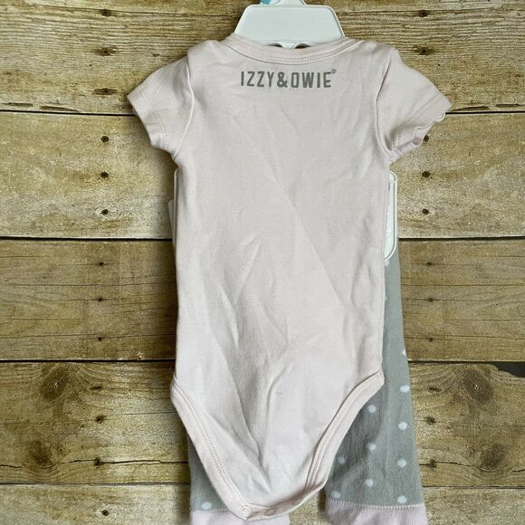 Izzy & Owie “Some Bunny Loves You” Pink Bodysuit & Legging Set - Size 0-6 Months - Picture 7 of 7